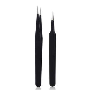 Kit de Pinzas de Acero Inoxidable Profesionales para Extensión de Pestañas con Puntas de Fibra Antiestáticas Duraderas para Uso en Salones de Belleza - Product Image 6