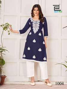 Hermosa Kurti Chikankari de Rayón, Material Suave y Ligero, Diseño Étnico Moderno, Perfecta para el Uso Diario de Mujeres, por Exportación - Product Image 5