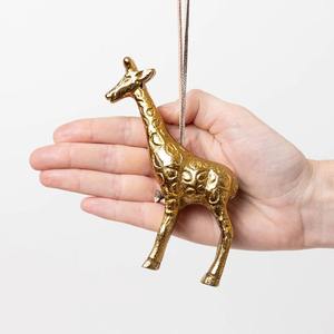 Adorno Navideño de Latón Dorado con Forma de Jirafa, Decoración Colgante de Metal Hecha a Mano, Perfecta para Decoración Festiva en Hoteles o Restaurantes - Product Image 2