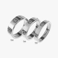 Bagues d'Amour Romantiques avec Vis, Anneau de Fiançailles et Mariage en Acier Inoxydable 18 Carats, Cadeau Bijou pour Femme
