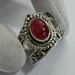 Navya Craft 925 Sterling Silver Boho Jewelry <b>Ring</b> Handmade Carnelian Oval Ruby Inlay <b>Statement</b> Women's Christmas Anniversary - Product Image 2