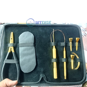 Wholesale 10 Pcs Stainless Steel Hair Extension Tools <b>Kit</b> One Plier Professional Salon Set <b>Beads</b> Micro Links - Product Image 3