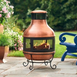 Foyer extérieur moderne en cuivre fabriqué en Inde, au gaz naturel, pour le chauffage du jardin, portable, ambiance patio, utilisation sociale en soirée, prix de gros - Product Image 2