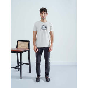 T-shirt EVAINE élégant 100 % coton, coupe classique, imprimé graphique, jersey compressé, motif uni, poids du tissu 220 grammes - Product Image 1
