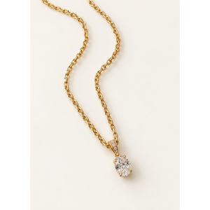 Oval Solitaire Link <b>Necklace</b>-Fashion Chains for Women - Product Image 1