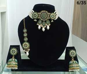 New Design Fancy Gold Plated Traditional Motipearl & Drop Kundan Studded Choker Necklace <b>Set</b> & <b>Jewellery</b> <b>Set</b> for Woman and <b>Girl</b> - Product Image 4