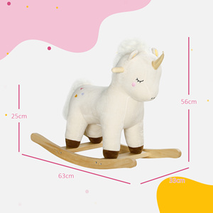AIYAPLAY Caballo Balancín Unicornio para Niños 2-4 Años con Sonidos y Cubierta Suave, Blanco - Product Image 3