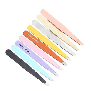 Pince à épiler professionnelle en acier inoxydable de haute qualité à pointe inclinée avec applicateur de faux cils – Outil de beauté et de toilettage - Product Image 4