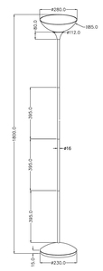 Lampada da terra in metallo Dezwo E27 (Trio Lighting R4302-87) - Product Image 3