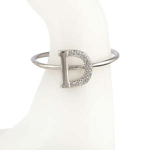 Anillo de Dedo con Letras del Alfabeto para Mujer - Plata - Plateado - Product Image 3