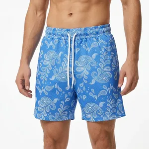 Custom Logo Sport <b>Beach</b> <b>Shorts</b> with Anti-Wrinkle Feature <b>Black</b> Breathable Mesh Lined Lightweight Fabric Sublimation Printed - Product Image 2