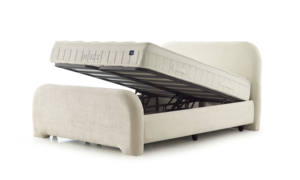 Lit moderne Mirel avec base de rangement rembourrée réglable 150X200 Peut être vendu ensemble ou séparément - Product Image 3