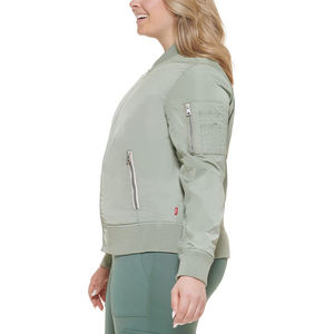 OEM Factory's Trendy Streetwear Chaquetas de bombardero para mujer Cremallera personalizada y parches bordados Transpirable B2B Chaquetas al por mayor - Product Image 3