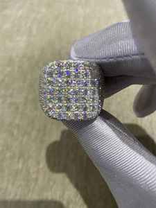 Anillo de Plata de Ley 925 para hombre, la mejor calidad, moissanita totalmente helada en una elegante moda Hip Hop - Product Image 3