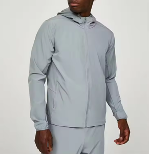 Lightweight <b>Men's</b> Waterproof Windbreaker <b>Jacket</b> with Detachable Hood Solid Pattern for Outdoor Sports - Product Image 1