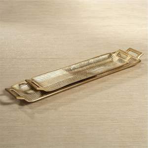 Plateau de service décoratif en fer durable pour hôtel et restaurant, plateau ovale pour tasses à café, plateau multifonctionnel pour bijoux - Product Image 5