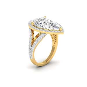 Anillo de compromiso solitario con diamante talla pera de 5.02 ct, color F, claridad VS, diamante cultivado en laboratorio en oro de 14 quilates, para ocasiones especiales y fiestas. - Product Image 5