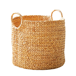 Handwoven Round WATER HYACINTH <b>BASKET</b> From Vietnam Eco-Friendly, Stylish Storage Solution Customization <b>Laundry</b> Organizer - Product Image 1