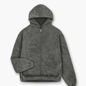 Sweat à Capuche Homme Surdimensionné Lavé à l'Acide Double Fermeture Éclair Couleur Gradient Sweat à Capuche Coton Polaire Lourd Streetwear Vintage - Product Image 1