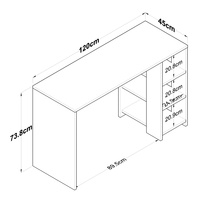 Table de bar moderne en MDF imitation bois avec étagères de rangement, longue table de jeu pour la maison et l'appartement