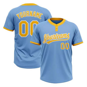 เสื้อซอฟต์บอลผ้าโพลีเอสเตอร์สำหรับผู้หญิงเสื้อซอฟต์บอลแบบกระดุมสองเม็ด100% - Product Image 2