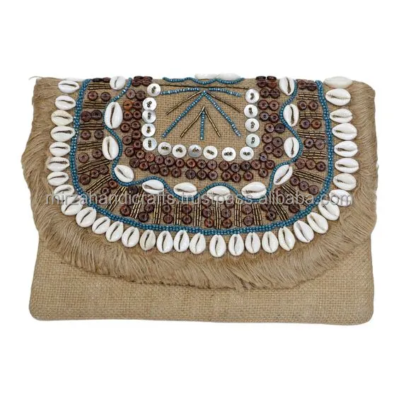 Cowrie Shell Jute Clutch Bag Voor Bruiloften Feesten En Andere Festiviteiten Meisjes/Vrouwen Clutch