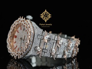 Reloj de Lujo Personalizado con Diseño de Espinas, Engaste Completo de Moissanita, Esfera Romana, Estilo Hip Hop para Fiestas, Reloj de Lujo Sostenible - Product Image 6