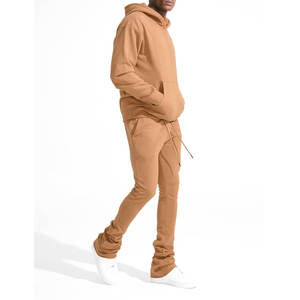 Conjunto de joggers apilados personalizados Conjunto de chándal de hombre con logotipo personalizado Conjunto de Jogger apilados de algodón de alta calidad - Product Image 2