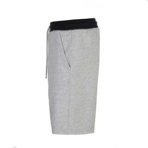 Recién llegado, pantalones cortos para hombre, ropa de entrenamiento con logotipo personalizado, ropa deportiva de Color gris y negro, pantalones cortos para correr de algodón y poliéster - Product Image 2