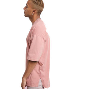 Oversize Cotton <b>T</b>-<b>Shirt</b> for Men Plus Size Custom <b>Pink</b> with OEM Print Breathable Fitness Drills Design - Product Image 4