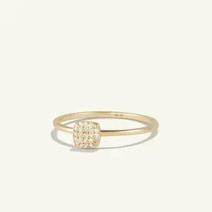 VVS2-D Moissanite Diamond Pave Accent Wedding Ring 14K Yellow Gold Solitaire Engagement Ring Birthday Gift Ring For Your One