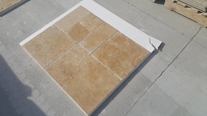 Baldosas de Travertino Nogal con Borde Cincelado 20x20cm, Duraderas para Exteriores, Jardín, Camino de Entrada, Fabricadas en Turquía, para Hotel y Villa - Product Image 4