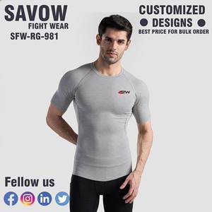 เสื้อรัดกล้ามเนื้อพิมพ์โลโก้ตามสั่งสำหรับผู้ชาย เหมาะสำหรับ MMA BJJ ฝึกซ้อม โต้คลื่น ออกกำลังกาย แห้งเร็ว ป้องกันรังสียูวี รับผลิตแบบ OEM ขายส่ง - Product Image 5