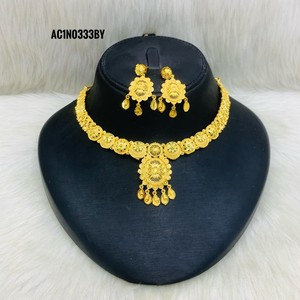 24K Gold Plated Elegant <b>Charm</b> Necklace Indian Style African Wedding Jewelry Wholesale Fashion Jewelry - Product Image 4