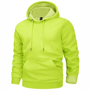 High Quality 100% Cotton Regular Fit <b>Thick</b> <b>Fleece</b> Drop Shoulder Pocket Winter Solid Pullover Hoodies Anti-Pilling Custom Printed - Product Image 4