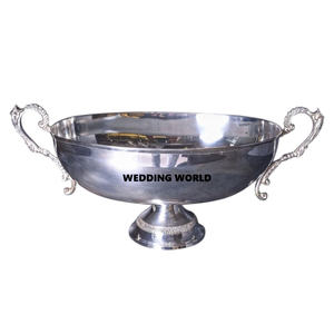 Tazón de Chocolate Decorativo para Bodas y Eventos, Brillante, Chapado en Níquel, Martillado, de Diseño Elegante - Product Image 2