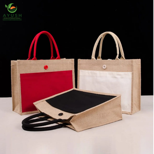 Sac de courses pliable en jute avec du coton intégré, design et taille personnalisables pour les épiceries et les centres commerciaux - Product Image 5