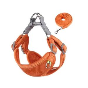 Harnais simple réglable pour chien et laisse réfléchissante avec gilet en polyester/nylon à motif animal pour petits chiens - Product Image 6