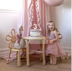 เก้าอี้หวายสำหรับเด็กที่นั่งสำหรับสถานรับเลี้ยงเด็กทำมือดีไซน์ดอกไม้น่ารักเป็นมิตรกับสิ่งแวดล้อมและทนทานขายส่ง - Product Image 5