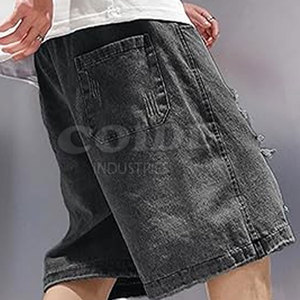 Knee Length Jean <b>Shorts</b> <b>Slim</b> <b>Fit</b> Men Jeans <b>Shorts</b> Customized Custom Logo Men Jeans Jorts Trendy - Product Image 3