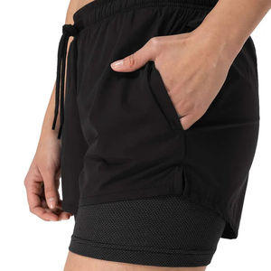 Short double couche pour femmes de couleur unie de qualité supérieure/Short double couche extensible pour femmes le plus vendu taux de gros OEM - Product Image 1