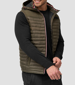 Sleeveless <b>Top</b> Selling Designer Puff Padded Coat Oem Logo Oversized Printed <b>Men's</b> Down Bubble Winter Custom Puffer Jacket - Product Image 3