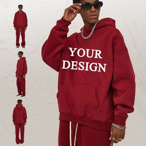 Sudadera con capucha extragrande para hombre, 100% algodón polar, color sólido, logotipo y color personalizables, sudadera informal con capucha para hombre - Product Image 3