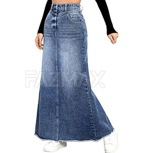<b>High</b> Quality Customized Breathable Cotton Women Casual Workout Jeans Skirt with Pocket Solid Pattern All Seasons Wholesale - Product Image 6