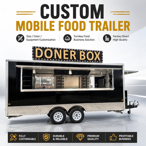Mini Cute Trailer for Snack Food Vending Mobile Travel Tow bar Semi <strong>Trolley</strong> with Kitchen Equipment Set Trailer Cart - Product Image 2