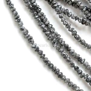 Perles brutes lisses en diamant gris non taillées 4-5 mm, perles de diamant naturelles sans conflit, brin de 16 pouces pour la fabrication de bijoux, vente en gros - Product Image 4
