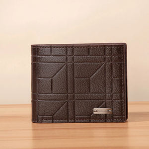 Cartera de cuero de vaca personalizada de alta calidad con cierre abierto con patrón de rayas y forro de poliéster a la venta ahora - Product Image 4