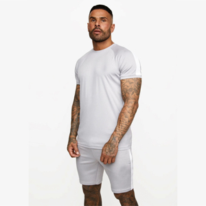 Ensemble de shorts d'été décontractés pour hommes 100% coton éponge français respirant séchage rapide anti-rides t-shirt et short à manches courtes - Product Image 3