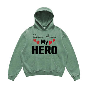 Customized XL Size Men's Acid Wash Hoodies Pullover Oversize Acid Wash Sweat Suits With <b>Screen</b> Print Logo Design - Product Image 3