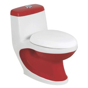 Nouveau style américain moderne WC salle de bain moderne S-Trap monté au sol en céramique siphonique chasse d'eau une pièce toilette - Product Image 2